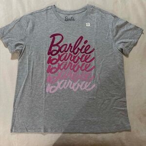 Barbie Heather Gray Tee with Pink Script size XL